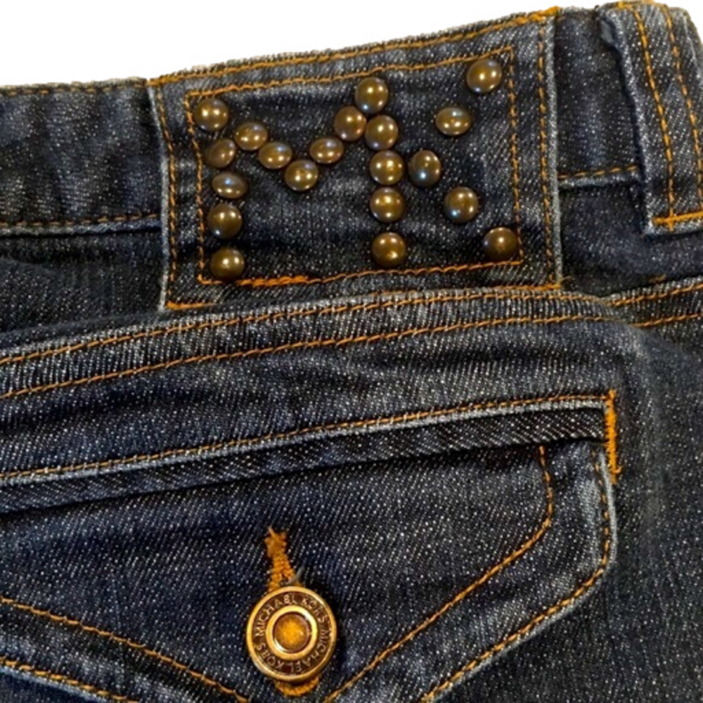 Michael Kors Denim Studded Bermuda Shorts Sz 4 - Picture 3 of 7